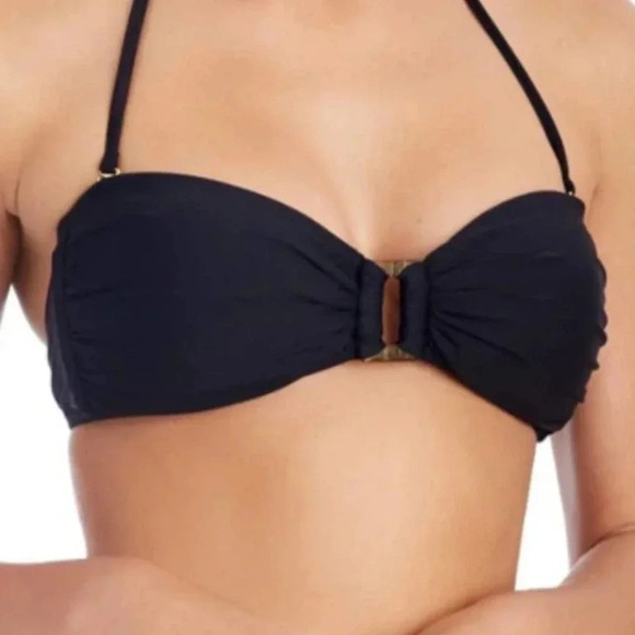 New HELEN JON Shell Bandeau Bikini Swim Top Slate Blue Size XS - Picture 8 of 10